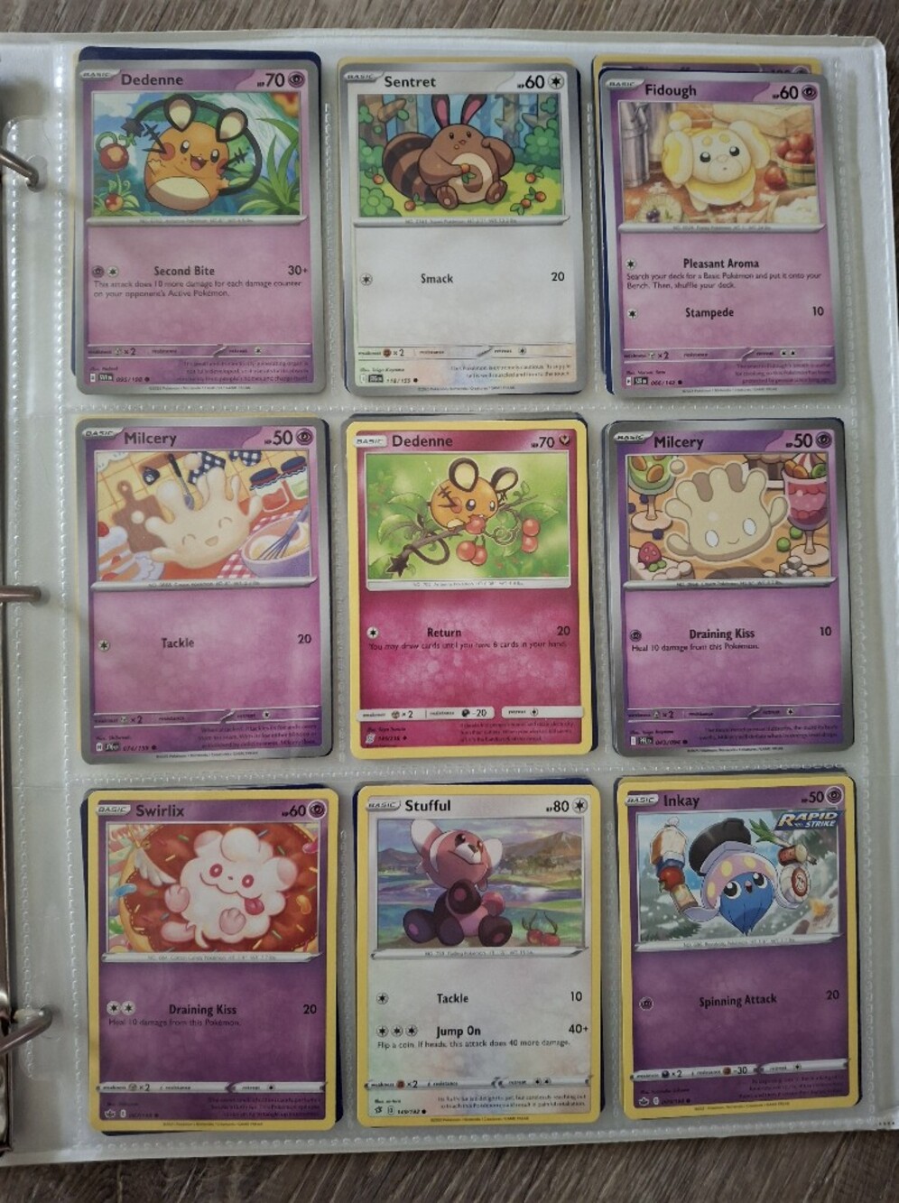 Pokemon card binder with Food themed trading cards gaming
